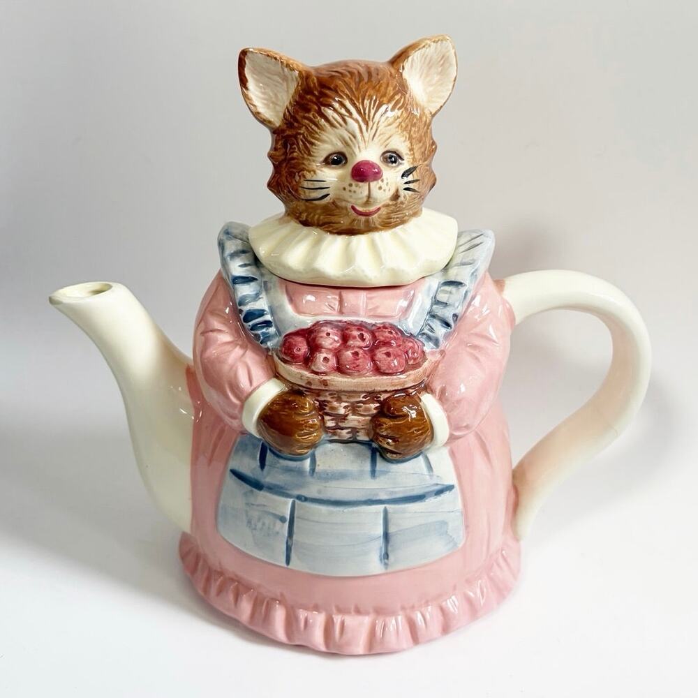 Cat Teapot Vintage Fall Decor Animal Teapot
